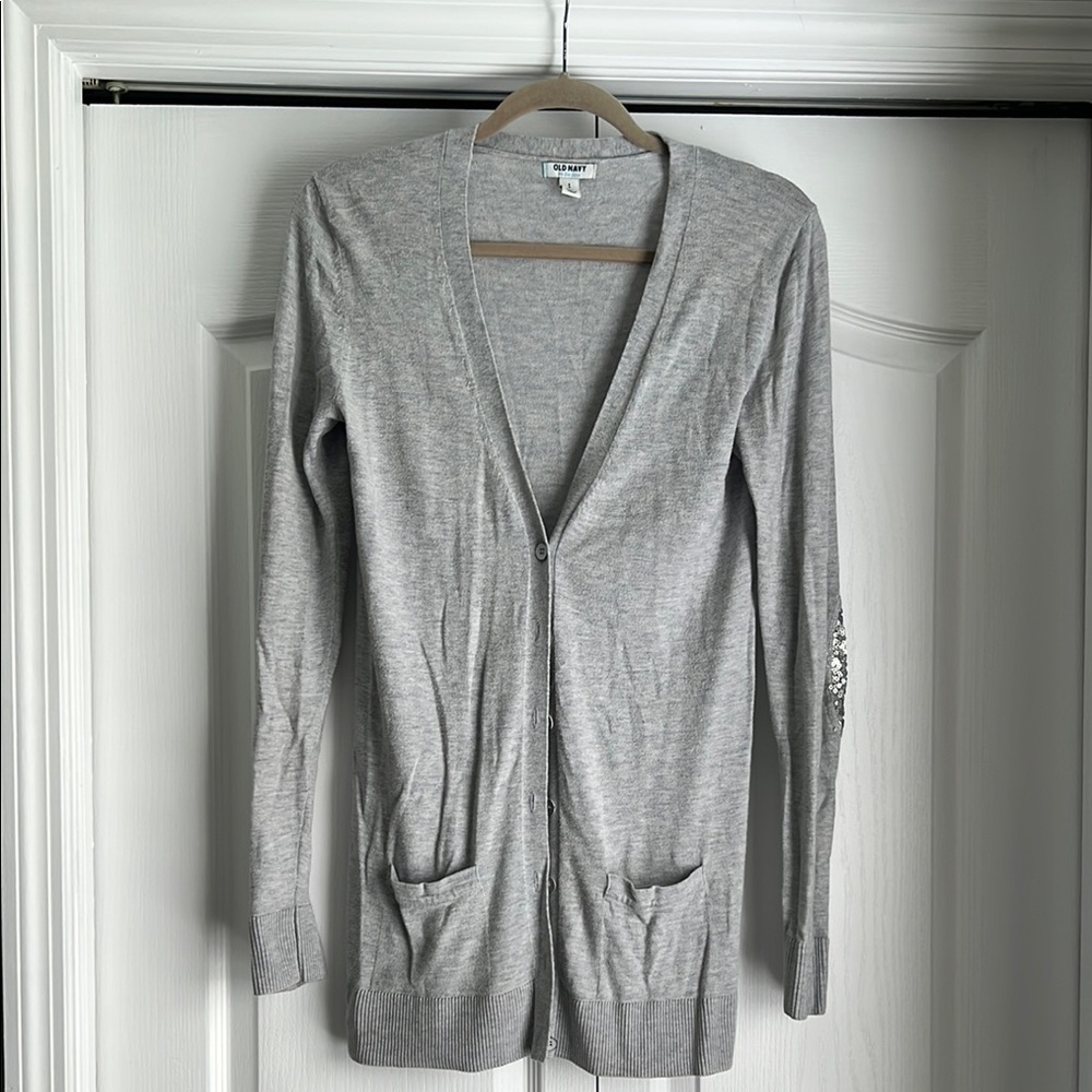 Old Navy Heather Gray Women's Button Down Cardigan, Size Small